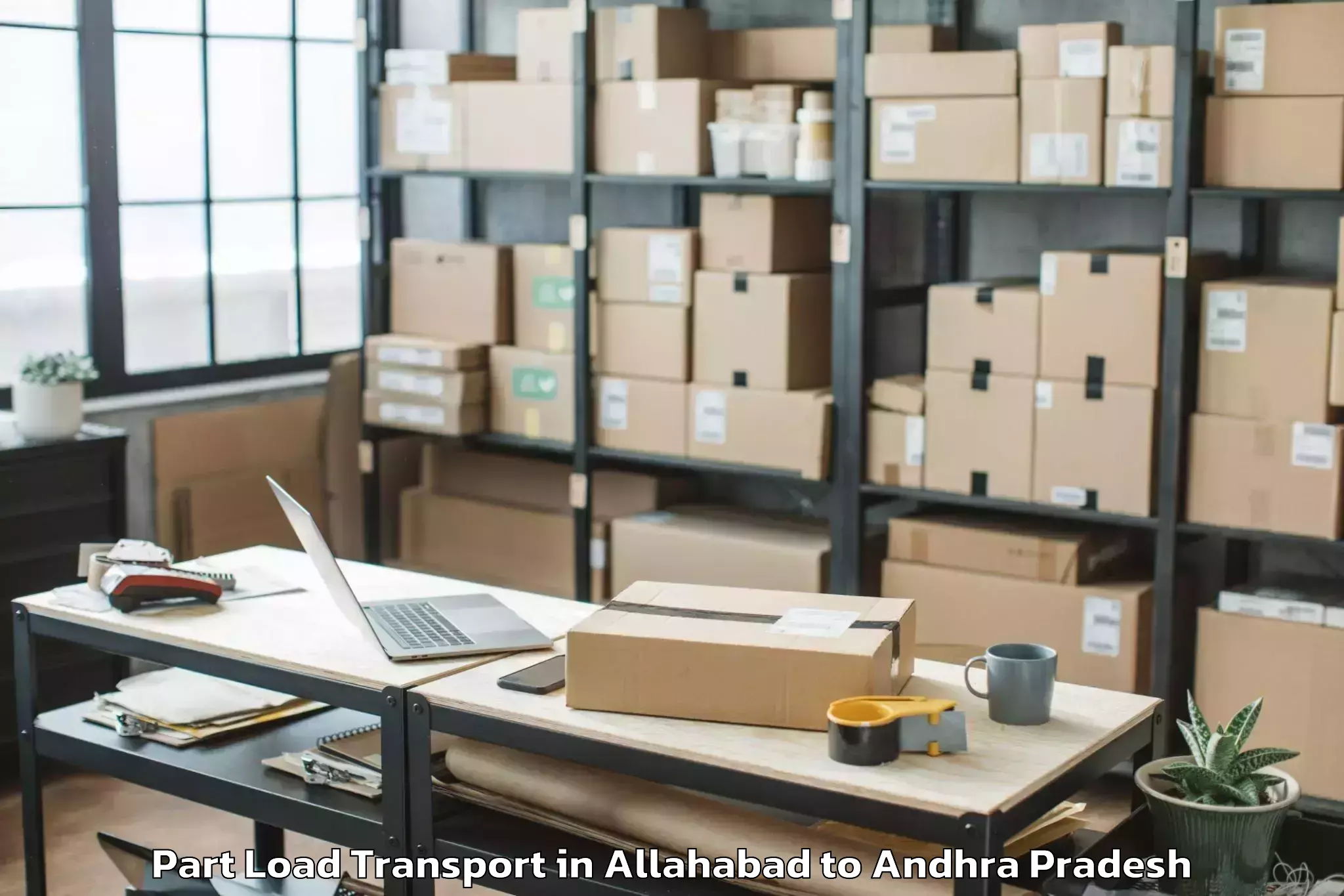 Book Allahabad to Pellakur Part Load Transport Online